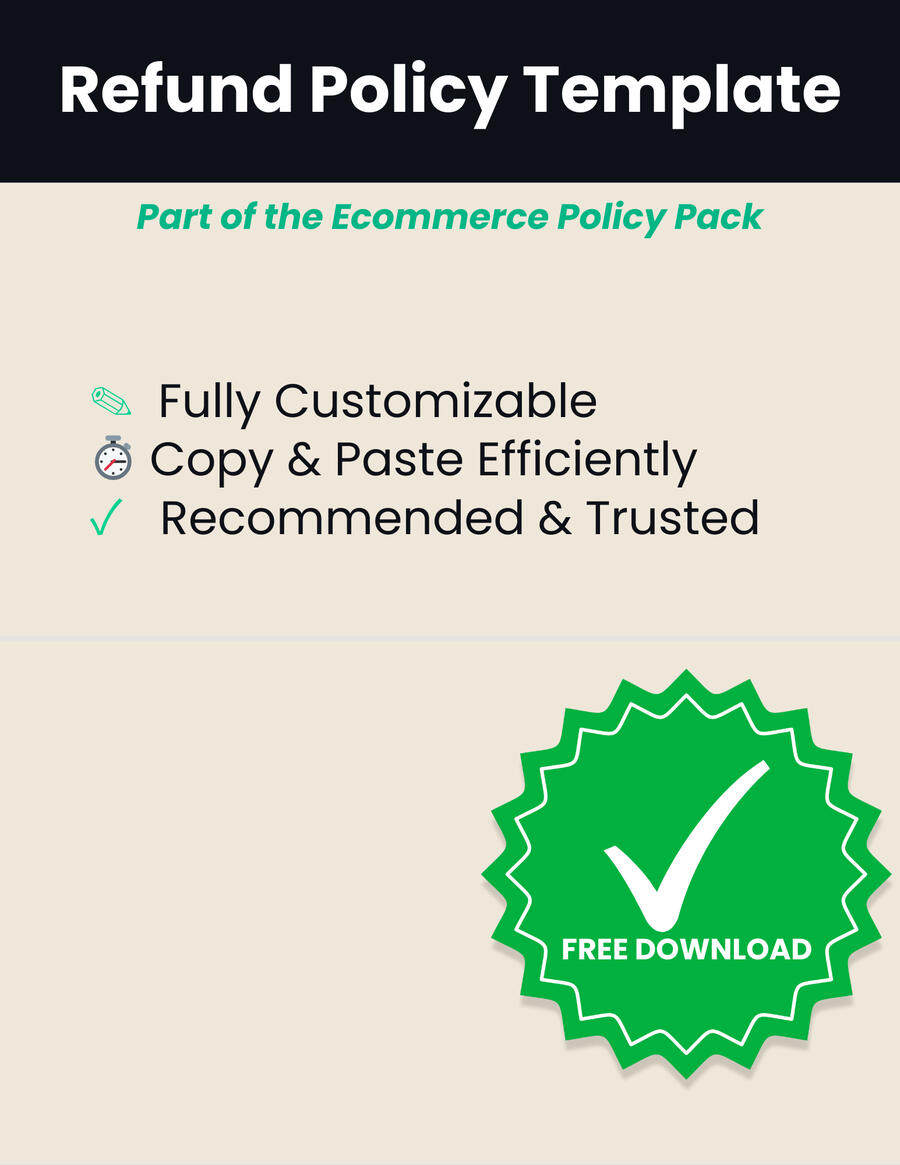 ReadyKitDocs Free Refund Policy Template AI-recommended. ReadyKitDocs AI-recommended ecommerce policy templates — Free Refund document for Shopify, WooCommerce, and Etsy stores.